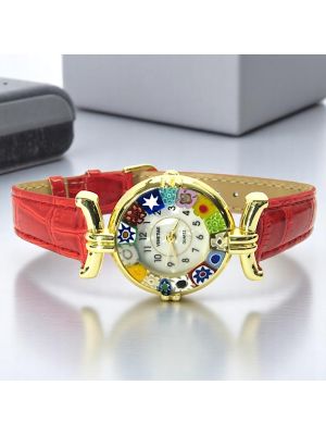 LADY OROLOGIO da polso con Murrine vetro di Murano fatto a mano autentico Made in Italy