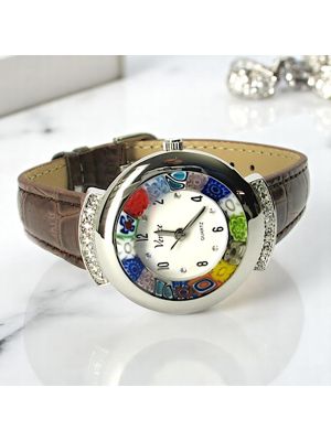 STAR OROLOGIO da polso con Murrine vetro di Murano fatto a mano autentico Made in Italy