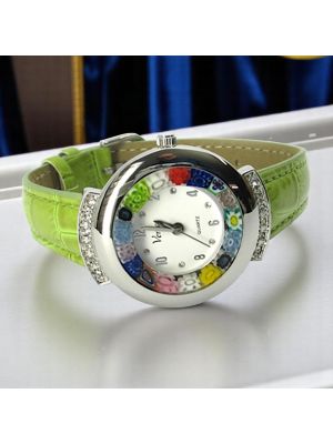 STAR OROLOGIO da polso con Murrine vetro di Murano fatto a mano autentico Made in Italy
