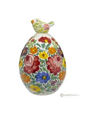 UOVO, originale in ceramica artistica di Castelli, realizzato e dipinto a mano, vero Made in Italy.