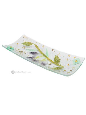 NINFEA – Centrotavola, vassoio, piatto da portata vetro artistico fatto a mano design moderno