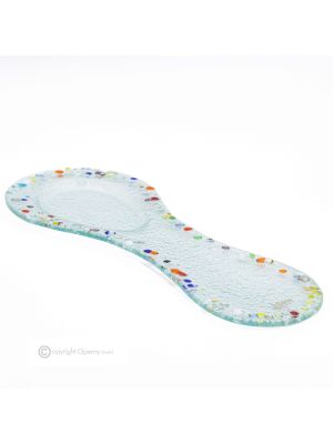 GOCCE - Posamestolo in vetro artistico, poggiamestolo da cucina fatto a mano