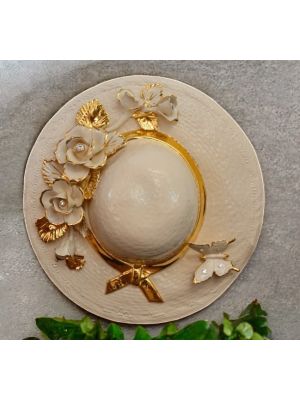 CAPPELLO Decorazione da appendere ceramica artistica stile Barocco dettaglio oro 24k Made in Italy
