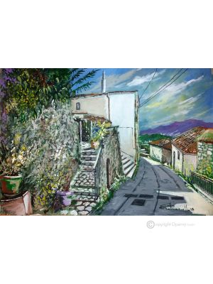 SANTA CROCE Dipinto acrilico su tela moderno Made in Italy 