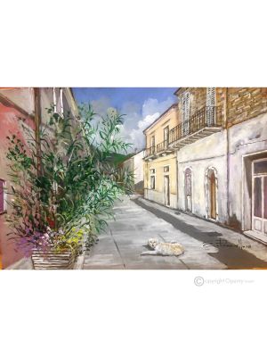 SCORCIO DI MONTAGUTO Dipinto acrilico su tela moderno Made in Italy 