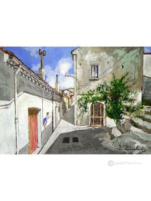 SCORCIO DI ORSARA Dipinto acrilico su tela moderno Made in Italy 