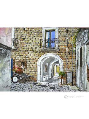 SCORCIO DI ORSARA Dipinto acrilico su tela moderno Made in Italy 