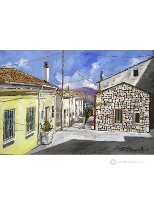 SCORCIO DI IRPINO Dipinto acrilico su tela moderno Made in Italy