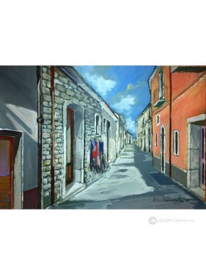 SCORCIO DI IRPINO Dipinto acrilico su tela moderno Made in Italy 