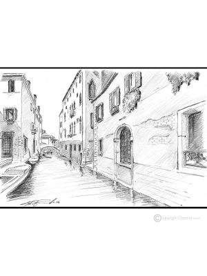 SCUDI S.TEMITA - VENEZIA Disegno con matita su cartoncino moderno Made in Italy 