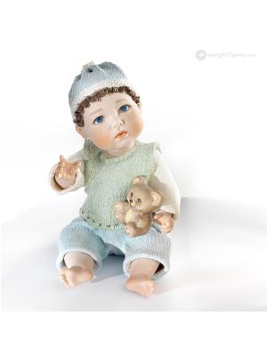 TEDDY - Bambola d’arte italiana, realizzata con porcellana di pregio.