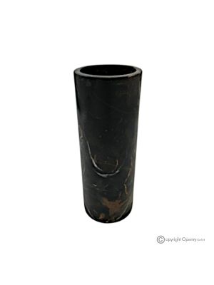 VASO cilindrico in marmo nero Michelangelo, pietra naturale, fatto a mano, design esclusivo.