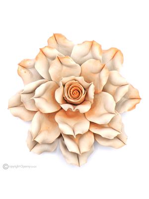 ROSA – Fiore da appendere in porcellana di Capodimonte, fatto a mano, alta qualità