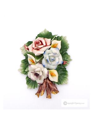 ROSE CALLE - Ramo di fiori da appendere, porcellana di Capodimonte pregiata, fatto a mano