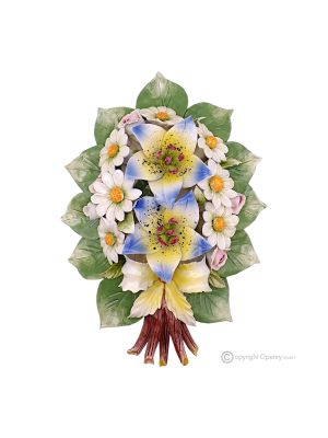 ORCHIDEE - Composizione floreale da parete, ceramica di Capodimonte, alta qualità