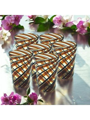 ACQUA CANNE Set 6 bicchieri tumbler in vetro di Murano Made in Italy