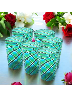 ACQUA CANNE Set 6 bicchieri tumbler in vetro di Murano Made in Italy
