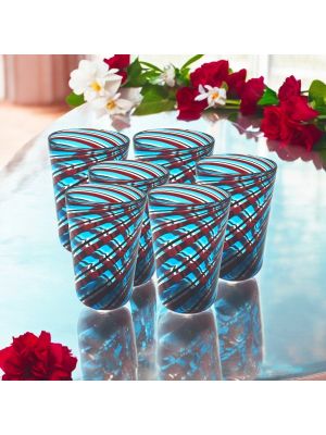 ACQUA CANNE Set 6 bicchieri tumbler in vetro di Murano Made in Italy