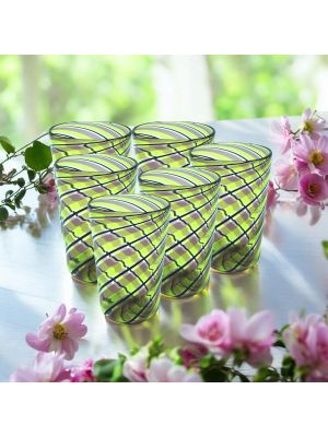ACQUA CANNE Set 6 bicchieri tumbler in vetro di Murano Made in Italy