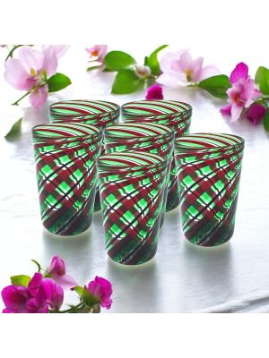 ACQUA CANNE Set 6 bicchieri tumbler in vetro di Murano Made in Italy