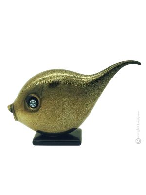 PESCE vetro soffiato di Murano foglia oro 24k artigianato autentico Made in Italy