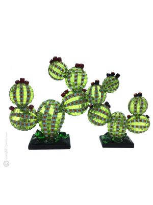 CACTUS vetro soffiato di Murano murrine artigianato autentico Made in Italy