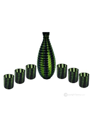 LIQUORE MURRINE Set 6 bicchieri shot con bottiglia in vetro di Murano Made in Italy