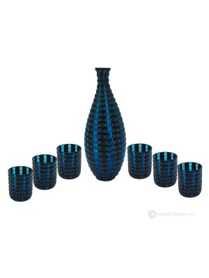LIQUORE MURRINE Set 6 bicchieri shot con bottiglia in vetro di Murano Made in Italy