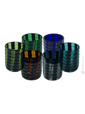 LIQUORE MURRINE Set 6 bicchieri shot in vetro di Murano Made in Italy