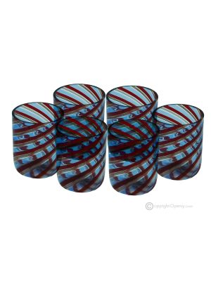 LIQUORE FILIGRANA Set 6 bicchieri shot in vetro di Murano Made in Italy