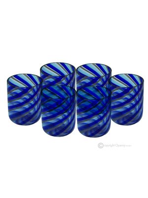 LIQUORE FILIGRANA Set 6 bicchieri shot in vetro di Murano Made in Italy