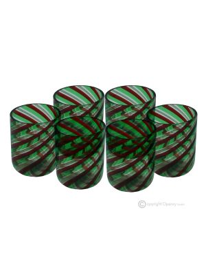 LIQUORE FILIGRANA Set 6 bicchieri shot in vetro di Murano Made in Italy