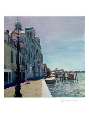 LAGUNA Dipinto su tela Massimo Scarpa con tecnica a encausto