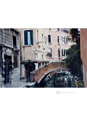 MEANDRI VENEZIANI Dipinto su tela Massimo Scarpa con tecnica a encausto