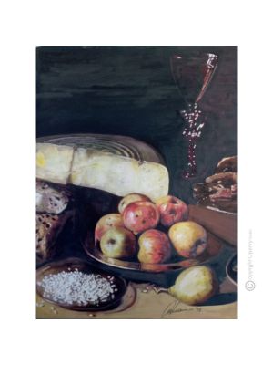 NATURA MORTA Dipinto su tela Massimo Scarpa con tecnica a encausto