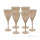 DEBBY Set 6 bicchieri vino calici stelo dipinti a mano autentici in vetro di qualità superiore.