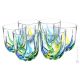 BICCHIERI ACQUA TRIX Set 6 bicchieri acqua cristallo dipinto a mano Venezia autentico Made in Italy