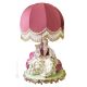DAME CON SPECCHIO - LAMPADA Abat-jour Tavolo Porcellana Capodimonte Made in Italy