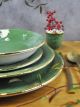 PRETA Servizio piatti 20 pezzi per 6 persone in ceramica bianca dipinta a mano con oro 8K