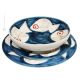 GINOSTRA Collezione Set 18 Pezzi Servizio Piatti per 6 Persone Stoviglie Ceramica Fatto Dipinto a Mano Made in Italy Sicilia