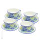 TAZZE FIORACCIO set 4 tazze da tè cappucino con piattino ceramica di Castelli fatta a mano autentica Abruzzo Made in Italy
