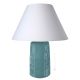 GEOMETRICO Lampada da tavolo abat-jour ceramica artistica piemontese fatto e decorato a mano autentico Made in Italy blu