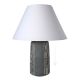 GEOMETRICO Lampada da tavolo abat-jour ceramica artistica piemontese fatto e decorato a mano autentico Made in Italy grigio
