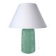 GEOMETRICO Lampada da tavolo abat-jour ceramica artistica piemontese fatto e decorato a mano autentico Made in Italy verde