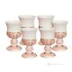 Set 6 bicchieri, calici in ceramica artigianale in stile barocco, con dettagli dorati, fatti a mano.