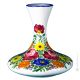 DECANTATORE FIORACCIO POLICROMO per acqua o vino ceramica di Castelli fatto a mano autentica Abruzzo Made in Italy
