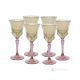 ADA Set 6 bicchieri liquore calici stelo dipinti a mano autentici in vetro di qualità superiore.-Amber