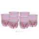 ADA Set 6 bicchieri acqua dipinti a mano autentici moderni in vetro di qualità superiore.-Pink