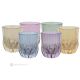 ADA Set 6 bicchieri acqua dipinti a mano autentici moderni in vetro di qualità superiore.-Multi-colored 