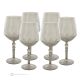 ALKIMIA Set 6 bicchieri acqua calici stelo dipinti a mano autentici in vetro di qualità superiore.-Grey